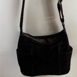 Thirty One Embroidered Black Crossbody Bag Purse Embroidered with B